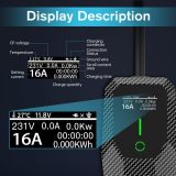 Level 1-2 Electric Vehicle Charging Cable 3.6KW 16A EV Portable Charger 20ft Cable NEMA 6-20/5-15 Plug Current Adjustable EV & Plug-in Hybrid Car Charger for SAE_J1772