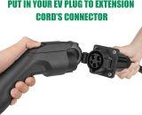 40A 20 Feet EV Charger Extension Cord for J1772 Electric Vehicle Charging Stations Black
