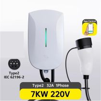 EV Charging Station Type 2 32A 7KW 1 Phase 16A 11KW/32A 22KW 3 Phase EVSE Wallbox Chargers with Bluetooth WIFI APP Control(16A11KW 3 Phase)