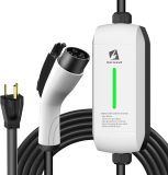 Level 1-2 EV Charger, 20 Amp 110-240V Portable Electric Vehicle Charger with 25Ft Cable NEMA 6-20 Plug NEMA 5-15 Adapter Plug-in Home EV Charging Station