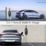Level 2 Portable EV Charger, 32A Electric Vehicle Charging Station, Electric Car Charger with 21 ft Charging Cable NEMA 14-50P Plug, Home Electric Car Charger for SAE J1772, Adjustable Current