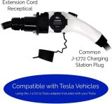 20ft 48amp J1772 EV Extension Cable, Made in USA - for Electric Vehicle Charging Stations, Carrying Bag, Ultra-Flex Cable, UL Listed Parts