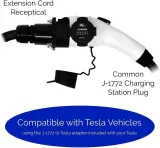 20ft 48amp J1772 EV Extension Cable, Made in USA - for Electric Vehicle Charging Stations, Carrying Bag, Ultra-Flex Cable, UL Listed Parts