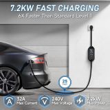 2024 Level 2 EV Charger[32Amp 7.2kW 110V-240V], 25FT Electric Vehicle Charger WiFi Enabled, Portable Electric Vehicle Charging Stations with NEMA 14-50 Plug & 5-15 Adapter