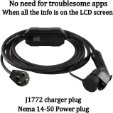 ,32 AMP, (7.68 KW), EV Charging Station - Level 2- EVSE- Charger for Electric Vehicles, You Set The AMPS- 32 AMP, 24 AMP, 20 AMP, 16AMP, 10 AMP -with 14-50P Power Plug