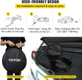 VEVOR LEVEL2 16A Amp 110V-240V 3.84 kW, Portable Electric Vehicle Charger with 25 ft Charging Cable NEMA 6-20 Plug, SAE J1772 Standard Plug-in Home EV Charging Station for Electric Cars