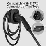 Tera EV Charger Holder for SAE J1772 Charger Electric Car Wall Mount Connector Charging Cable Holder Organizer All Weather Electric Vehicle Charging Station Accessories Black C01