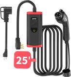 Unitek Level 2 EV Charger Electric Vehicle Charging Station 25FT Charging Cord Portable EV Charger 40A 110V-240V for J1772 Evs NEMA 4-15 NEMA 6-20 Plug Current Adjustable Reservation Charging UL