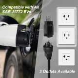Skysword Ⅱ Level 1-2 EV Charger, 100-240V 16A 25FT Portable EVSE, NEMA 6-20 Plug with NEMA 5-15 Adapter Electric Vehicle Charging Station
