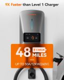 WOLFBOX Level 2 EV Charger 50 Amp - Smart Display, RFID Card, 25ft Cable, Outdoor/Indoor, Hardwired EV Charger Level 2, WiFi Enabled Electric Car Charger, 240V Electric Vehicle Charging Stations