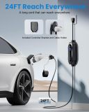 Level 1-2 EV Charger (16 Amp 110-240V 24ft Cable), Portable Electric Vehicle Charger with NEMA 6-20 Plug NEMA 5-15 Adapter,Plug-in Home EV Charging Station for SAE J1772 Evs