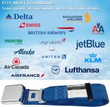 Airplane Seat Belt Extender, 7-31  Airline Seatbelt Extender Adjustable - FITS All Airlines in US Except Southwest-Free Carrying Case (Blue)