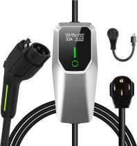 AWESAFE Electric Vehicle Charger Level 2 EV Charger, 7.6KW Portable Fast Charger with J1772 Connector, 32Amp NEMA 14-50 Plug, Scheduled Charging, Plug-in Home EV Charging Station