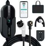 Level 2 Electric Vehicle (EV) Charger(32Amp, 220V-240V, NEMA 14-50 Plug), 25ft Cable ETL Listed Portable Indoor/Outdoor EVSE SAE J1772 EV Car Charging Station w/Delay Timer, WiFi Enabled