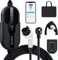 Level 2 Electric Vehicle (EV) Charger(32Amp, 220V-240V, NEMA 14-50 Plug), 25ft Cable ETL Listed Portable Indoor/Outdoor EVSE SAE J1772 EV Car Charging Station w/Delay Timer, WiFi Enabled