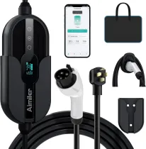 Level 2 Electric Vehicle (EV) Charger(32Amp, 220V-240V, NEMA 14-50 Plug), 25ft Cable ETL Listed Portable Indoor/Outdoor EVSE SAE J1772 EV Car Charging Station w/Delay Timer, WiFi Enabled