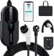 Level 2 Electric Vehicle (EV) Charger(32Amp, 220V-240V, NEMA 14-50 Plug), 25ft Cable ETL Listed Portable Indoor/Outdoor EVSE SAE J1772 EV Car Charging Station w/Delay Timer, WiFi Enabled