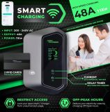 MACH I: Fast 48 Amp Level 2 EV Charger, Wall-Mount Electric Vehicle Charging Station, 200-240V Hardwire or NEMA 14-50. J1772 car Connector & Tesla NACS, Indoor/Outdoor, 30ft Cable evse Adapter