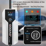 GODIAG Level 1+2 EV Charger - ETL Certified, 16Amp, 110V-240V, 20ft Cable, Portable Electric Car Charger for J1772 EVs with NEMA 6-20 & NEMA 5-15 Plug
