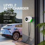 Level 2 EV Charger 40A Smart Electric Car Home Charger Motion-Activated Display 240V with NEMA 14-50 Plug J1772 Connector 25FT Cable APP and WiFi Vehicle Charging Stations ETL Listed