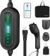 Level 1 EV Charger, 16A 110-240V 25FT Cable J1772 Charger, Portable Electric Vehicle Charging Equipment with NEMA 6-20 Plug, Adjustable Current, Delay Timer, App Control, FCC ETL Certified