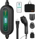 Level 1 EV Charger, 16A 110-240V 25FT Cable J1772 Charger, Portable Electric Vehicle Charging Equipment with NEMA 6-20 Plug, Adjustable Current, Delay Timer, App Control, FCC ETL Certified