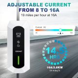 Portable EV Charger Level 1+2, 110V-240V 16A/13A/10A/8A Smart WiFi Enabled Electric Vehicle Car Charging Stations, Indoor/Outdoor EVSE SAE J1772 EV Car Charger with 25 ft Cable