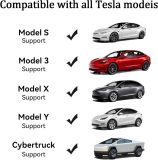 Level 1+2 Tesla EV Charger,16 Amp 120V /240V,Adjustable Plug-in Electric Vehicle Charging Station with 21FT Cable NEMA 6-20 Plug NEMA 5-15 Adapter, Compatible with All Tesla Models X/Y/3/S