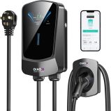 Level 2 EV Charger, Max 48A 240V 11.5KW, Wi-Fi Bluetooth APP Enabled EVSE,4.3 Inch Display,25ft Cable,NEMA 14-50 Plug Electric Vehicle Charging Station Compatible with All SAE J1772 EV Models