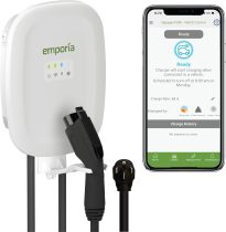 EMPORIA Level 2 EV Charger - NEMA 14-50 EVSE w/ J1772 Charger - 48 amp EV Charger Level 2, 240v WiFi Enabled Electric Vehicle Charging Station, 24ft Electric Car Charger Cable, White