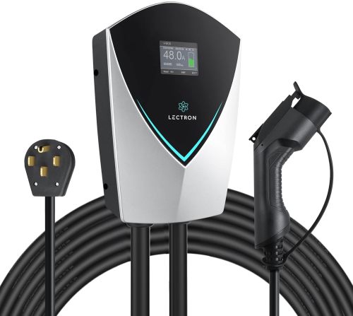 Lectron V-Box 48 Amp Electric Vehicle Charging Station - Powerful Level 2 EV Charger (240V) with NEMA 14-50 Plug/Hardwired - Energy Star and ETL Certified for J1772 EVs