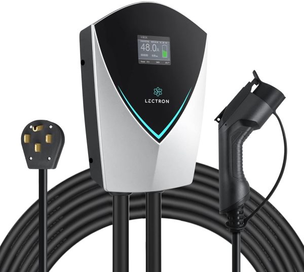 Lectron V-Box 48 Amp Electric Vehicle Charging Station - Powerful Level 2 EV Charger (240V) with NEMA 14-50 Plug/Hardwired - Energy Star and ETL Certified for J1772 EVs