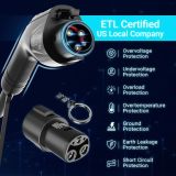 Tera for Tesla Electric Vehicle (EV) Charger: Level 2 J1772 2024 Fully Upgraded ETL Energy Star 48A with Manual Setting Amps & Schedule on Unit 240V