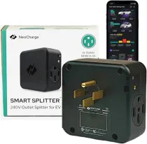 NeoCharge Smart Splitter NEMA 14-50 - Avoid Panel Upgrades/Rewiring, UL Certified, Auto-Switching, Unlock Dual Electric Vehicle (EV) Charging, Save on Installation (240V, 40 Amp)…