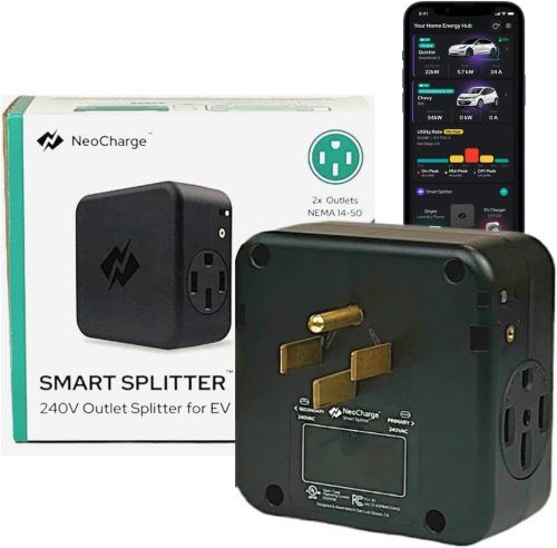 NeoCharge Smart Splitter NEMA 14-50 - Avoid Panel Upgrades/Rewiring, UL Certified, Auto-Switching, Unlock Dual Electric Vehicle (EV) Charging, Save on Installation (240V, 40 Amp)…