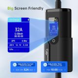 Level 2 EV Charger 32A 240V Portable with NEMA14-50 Plug, Adjustable Current & Time Delay, Electric Vehicle Charging Station 25ft Cable for J1772 EV