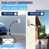 Asani Level 1 & 2 EV Charger - 110-240V at 16 Amps - Portable Electric Vehicle EV Charger with NEMA 6-20 with NEMA 5-15 Adapter Plug for J1772 Electric Cars