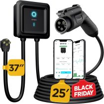 EVIQO Level 2 EV Charger - 48 Amp EV Charger Level 2, 240V Electric Vehicle Charging Stations, EV Level 2 Charger NEMA 14-50/Hardwire EVSE Level 2 Charger, 25' Cord Electric Car Charger Energy Star/UL