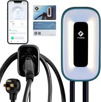 EV Charger Level 2，50 Amp Charge Station, 240V Level 2 Charger,Indoor/Outdoor EVSE, 25Ft Cable Level 2 ev Charger, 2.4GWiFi/APP/RFID Card (NEMA14-50 Plug or Hardwired)