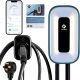 EV Charger Level 2，50 Amp Charge Station, 240V Level 2 Charger,Indoor/Outdoor EVSE, 25Ft Cable Level 2 ev Charger, 2.4GWiFi/APP/RFID Card (NEMA14-50 Plug or Hardwired)