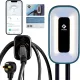 EV Charger Level 2，50 Amp Charge Station, 240V Level 2 Charger,Indoor/Outdoor EVSE, 25Ft Cable Level 2 ev Charger, 2.4GWiFi/APP/RFID Card (NEMA14-50 Plug or Hardwired)