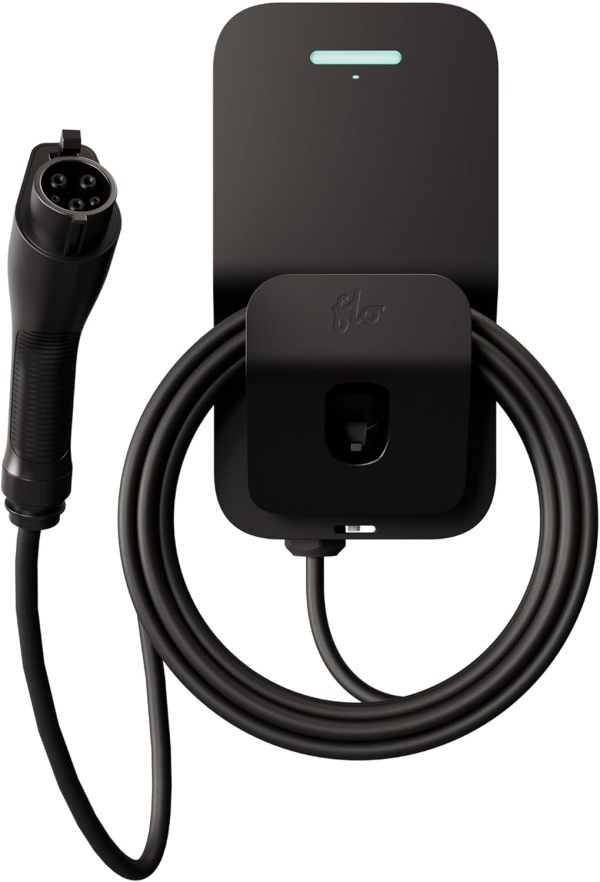 FLO Home X6 Level 2 Electric Vehicle Charging Station, 12 kW at 50 amp/240 V, Fast Home Charging for All EVs, Hardwired, UL/Energy Star Certified, 25 ft Cable, Toughest Outdoor Rating, Black Aluminum