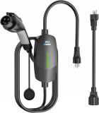 Level 1&2 EV Charger, Electric Vehicle Portable Charger with 25FT Cable, Home EV Charging Station for J1772 Electric Cars, 16Amp 110V-240V, NEMA 6-20 & NEMA 5-15 Plug
