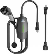 Level 1&2 EV Charger, Electric Vehicle Portable Charger with 25FT Cable, Home EV Charging Station for J1772 Electric Cars, 16Amp 110V-240V, NEMA 6-20 & NEMA 5-15 Plug