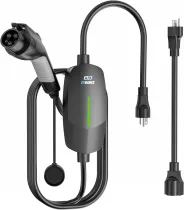 Level 1&2 EV Charger, Electric Vehicle Portable Charger with 25FT Cable, Home EV Charging Station for J1772 Electric Cars, 16Amp 110V-240V, NEMA 6-20 & NEMA 5-15 Plug