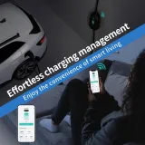Level 1 EV Charger, 16A 110-240V 25FT Cable J1772 Charger, Portable Electric Vehicle Charging Equipment with NEMA 6-20 Plug, Adjustable Current, Delay Timer, App Control, FCC ETL Certified