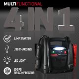 Schumacher Electric Lithium Jump Starter and Portable Power Station SL1562, 4-in-1, 1200 Amp, 150-PSI Air Compressor, 12V - works on cars, trucks, motorcycles, marine batteries, SUVs, ATVs, and more