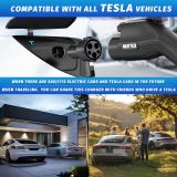 Level 2 EV Charger (J1772 & Tesla, 40A, 240V, 25FT, 9.68kw) Home/Travel Portable Electric Vehicle Charging Station,Adjustable Current/Timing Delay，Equipped with Smart APP
