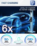 EV Chargers for Home Level 2 - Portable 32A Level 2 EV Charger NEMA 14-50 with 25ft Cable, Adjustable Current/Delay Charging for Electric Car Charger