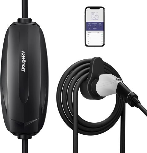 BougeRV Portable EV Charger Cable (16A, 25FT) EVSE Electric Vehicle Charging Station (NEMA6-20 with Adapter for NEMA5-15)